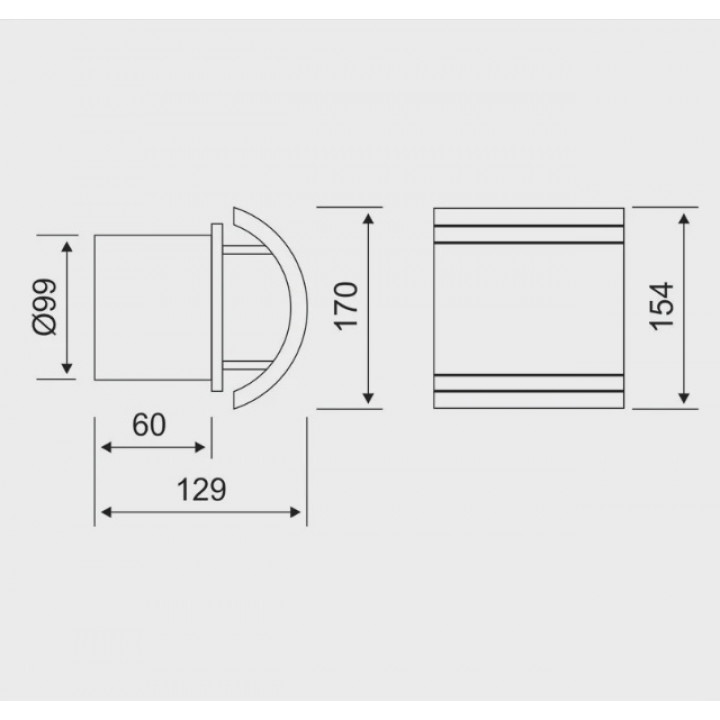 MM-S ventilator za savno z ukrivljenim lesenim zaključkom d/100 mm