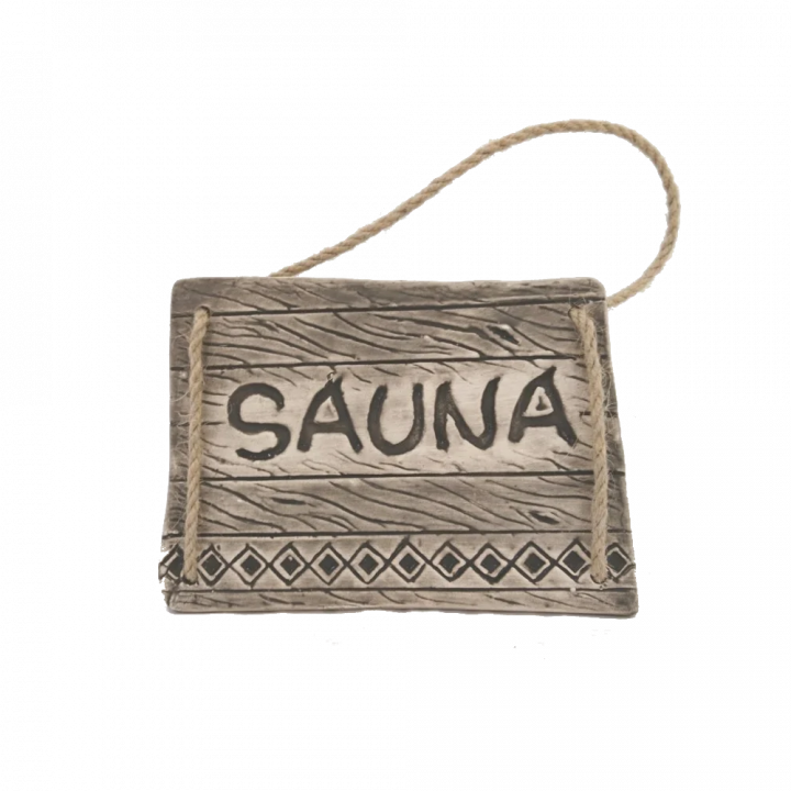 Vratna ploščica SAUNA, temna