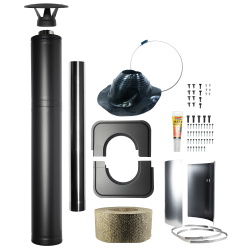 Jekleni izolirani dimniški komplet - HARVIA, črne barve 