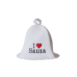 Kapa za savno - I love sauna, bela 