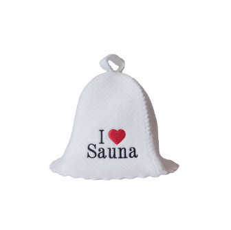 Kapa za savno - I love sauna, bela