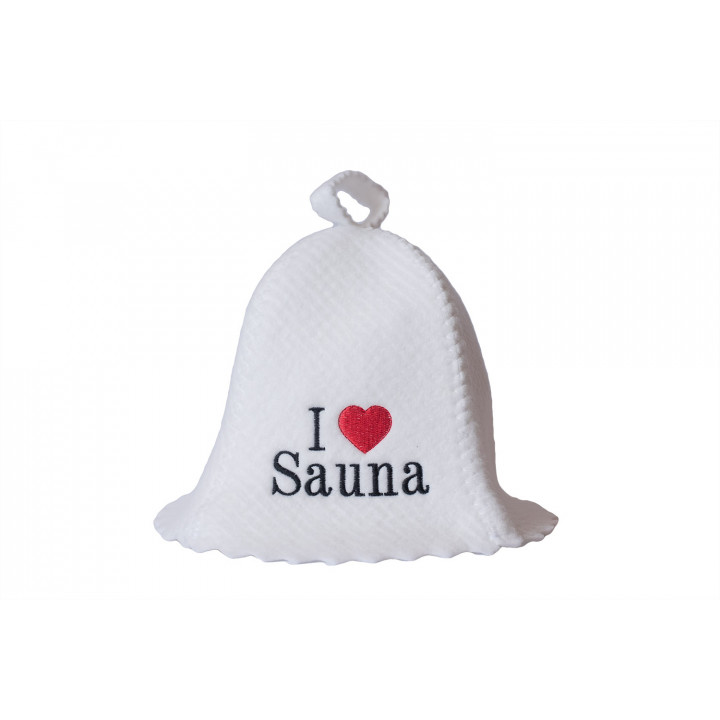 Kapa za savno - I love sauna, bela