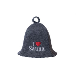 Kapa za savno - I love sauna, siva 