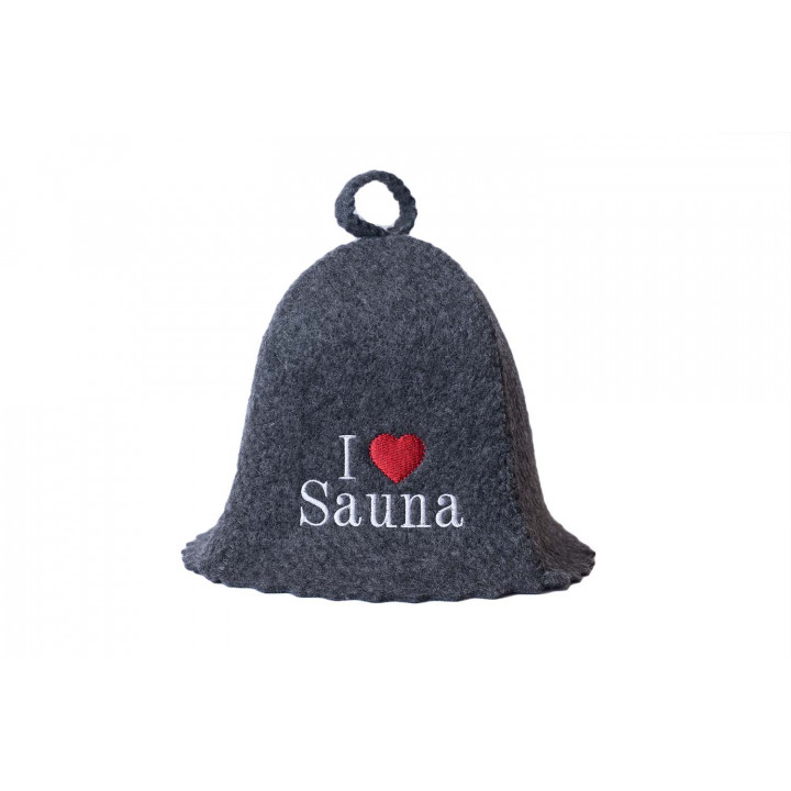 Kapa za savno - I love sauna, siva