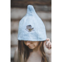 Bombažna savna kapa - SVETLO MODRA - 2