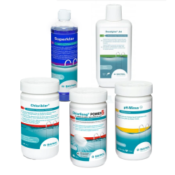 Komplet za vzdrževanje bazenov s kartušnim filtrom, s klorom 