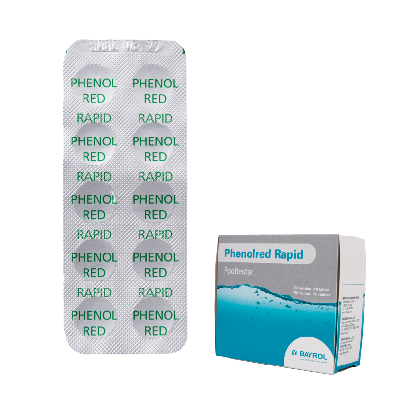 Tablete za testiranje vode Phenolred Rapid, za določanje pH, 10 tablet